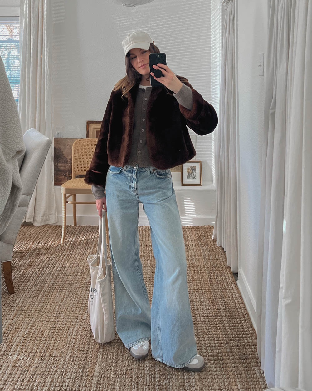 Keeping cozy in this casual winter outfit featuring a vintage fur jacket and wide leg comfortable jeans. 

#LTKU #LTKStyleTip #LTKSeasonal