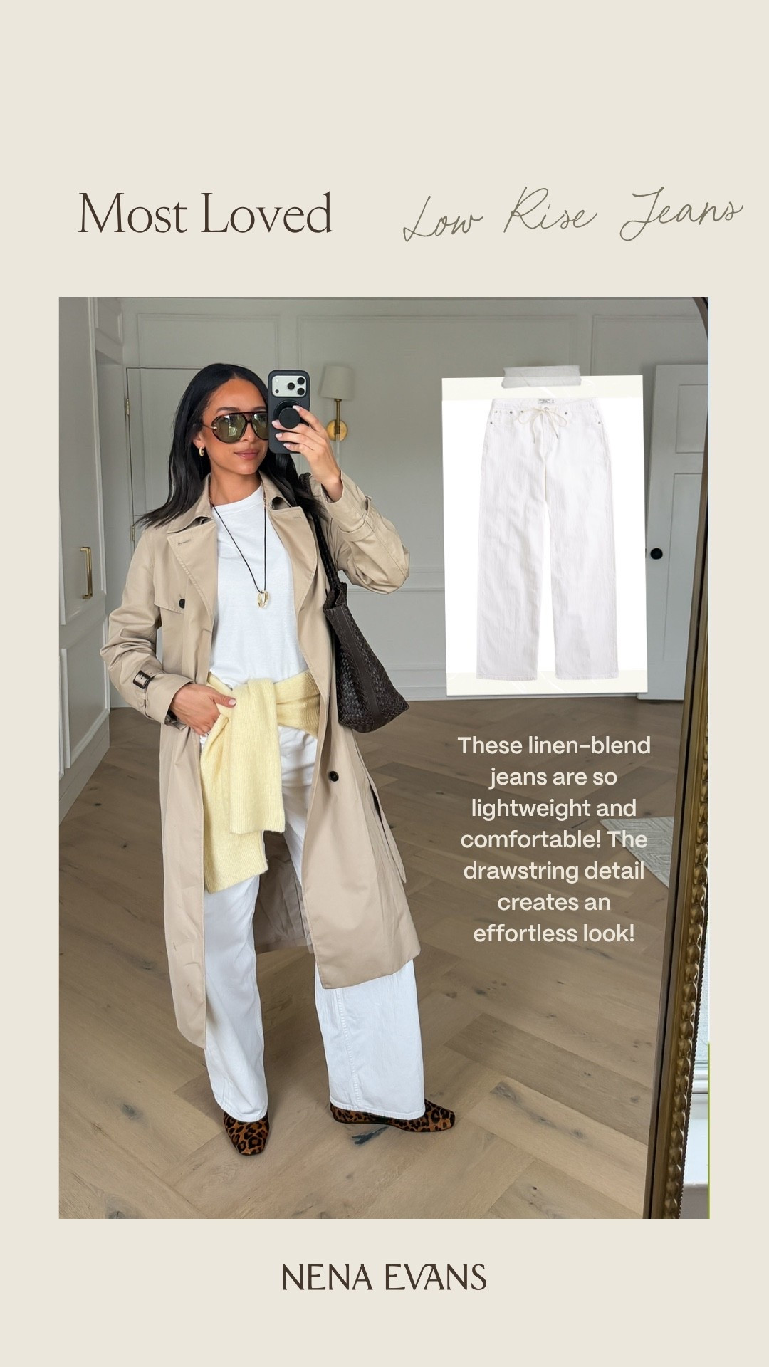 Your most loved last week!! Wearing size S white tee, size S trench coat and size 27 long low rise jeans, flats fit tts (yellow cardigan is old but I’ve linked similars) 

spring outfit, spring fashion, spring style, casual outfit, spring jacket, white jeans, mom outfit, postpartum outfit

#LTKSeasonal #LTKmomlife #LTKootd