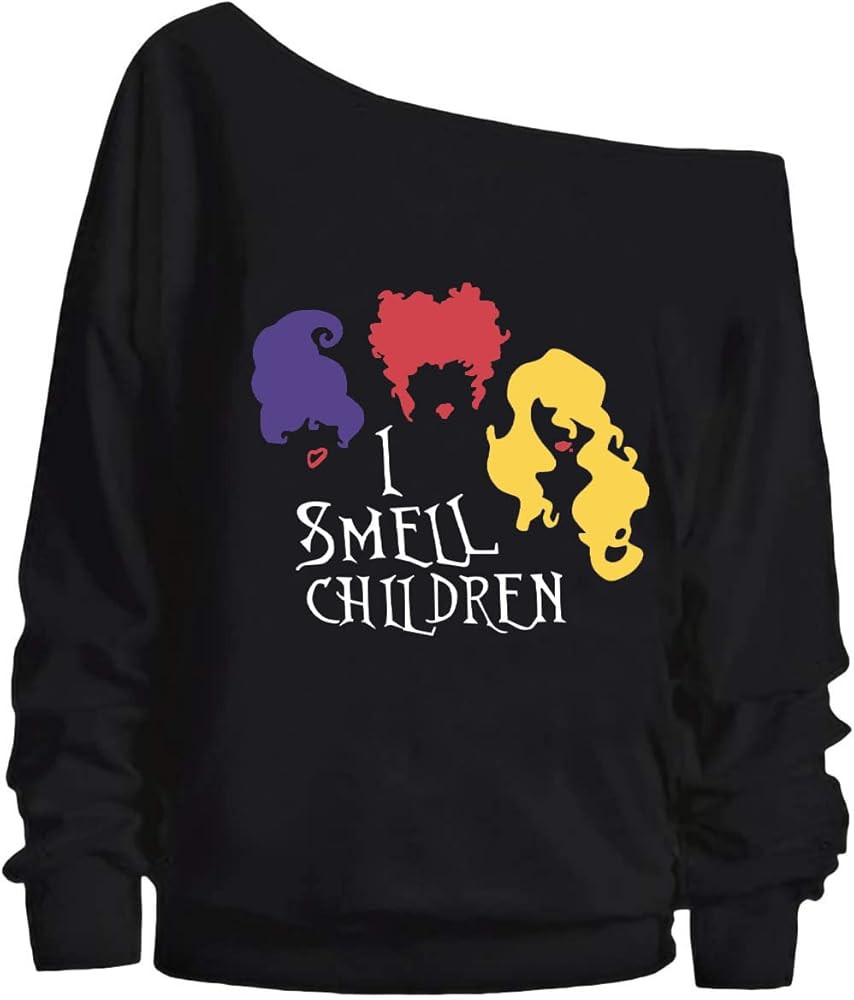 TAOHONG It's Just a Bunch Of Hocus Pocus Sweatshirt Women Halloween Off The Shoulder Tops Funny G... | Amazon (US)
