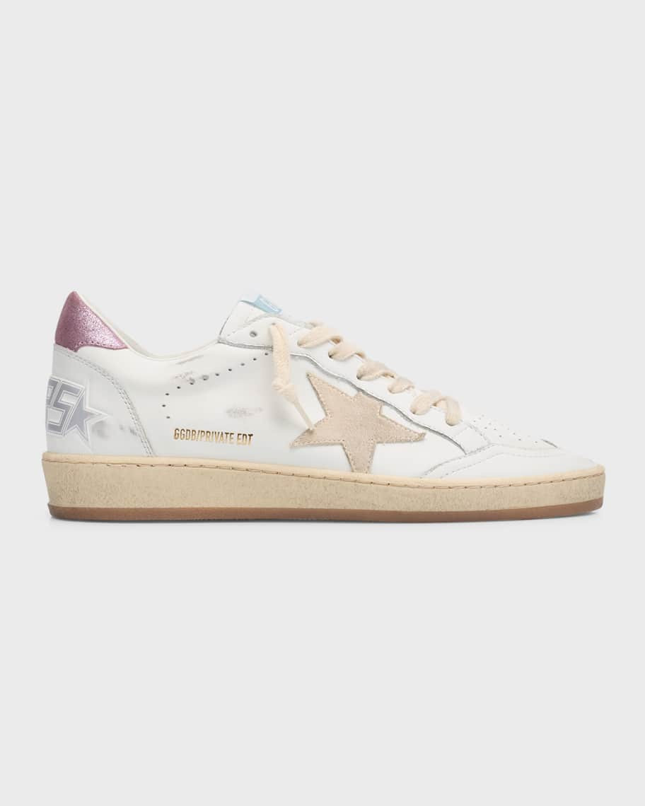 Golden Goose Ballstar Mixed Leather Low-Top Sneakers | Neiman Marcus