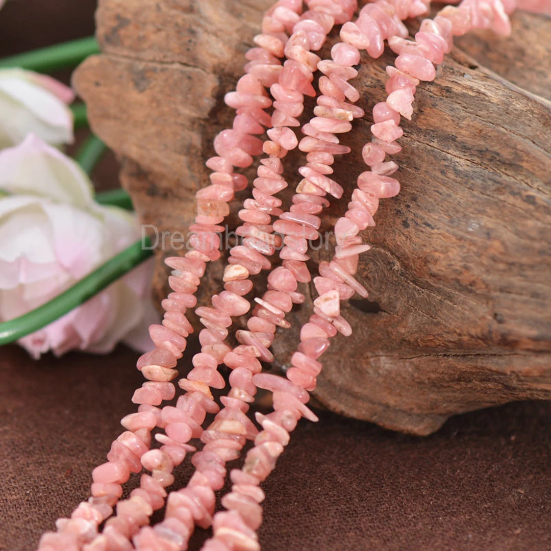 Natural Pink Rhodochrosite Gemstone Freedom Chips Beads Lots Wholesale 5-8mm, Stone Chip Beads fo... | Etsy (Global)