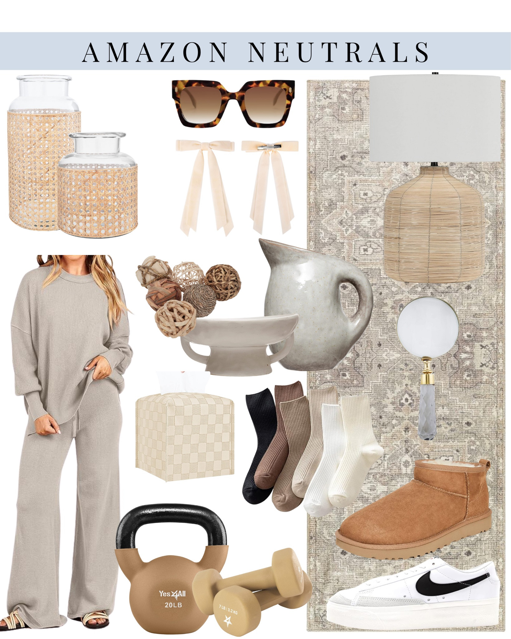 Amazon home / Amazon fashion / neutral home / neutral decor / neutral area rugs / neutral workout gear / neutral socks / neutral shoes

#LTKstyletip #LTKhome #LTKSeasonal