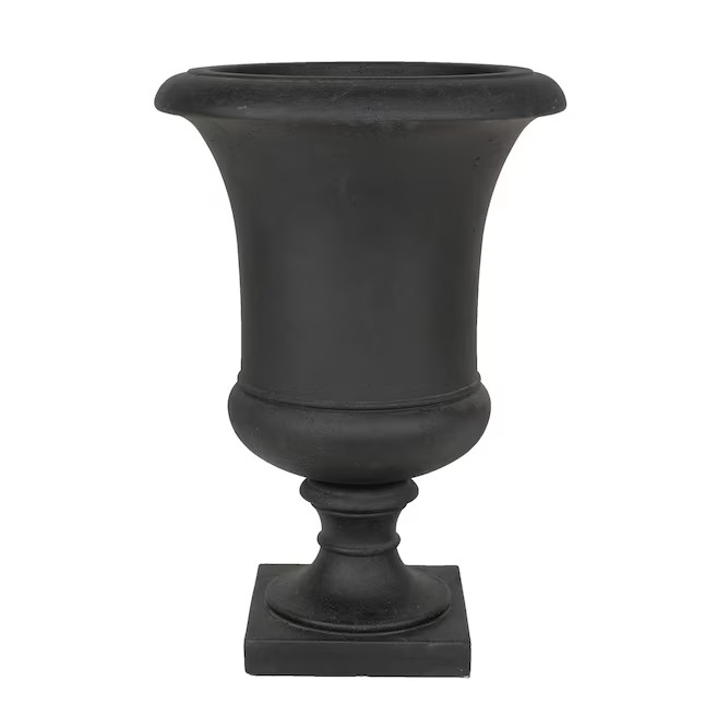 allen + roth Urn 12.5-in W x 12.5-in L Black Mixed/Composite Indoor/Outdoor Planter | Lowe's
