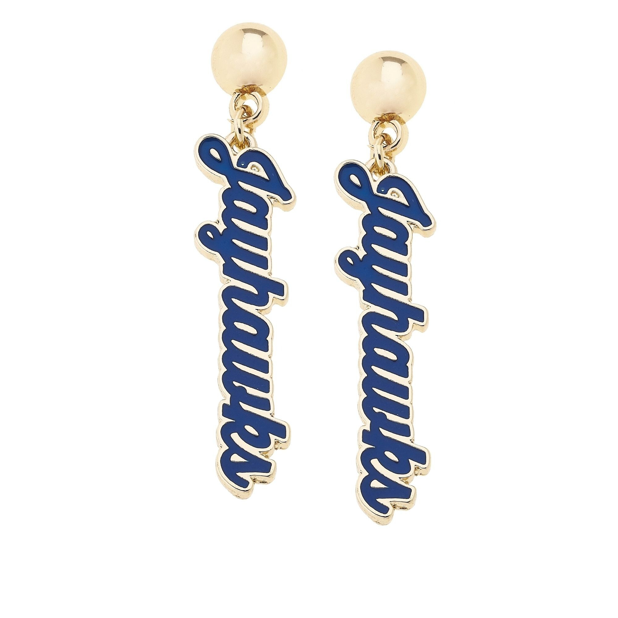 Kansas Jayhawks CANVAS Style 18k Gold-Plated Script Drop Earring | Fanatics