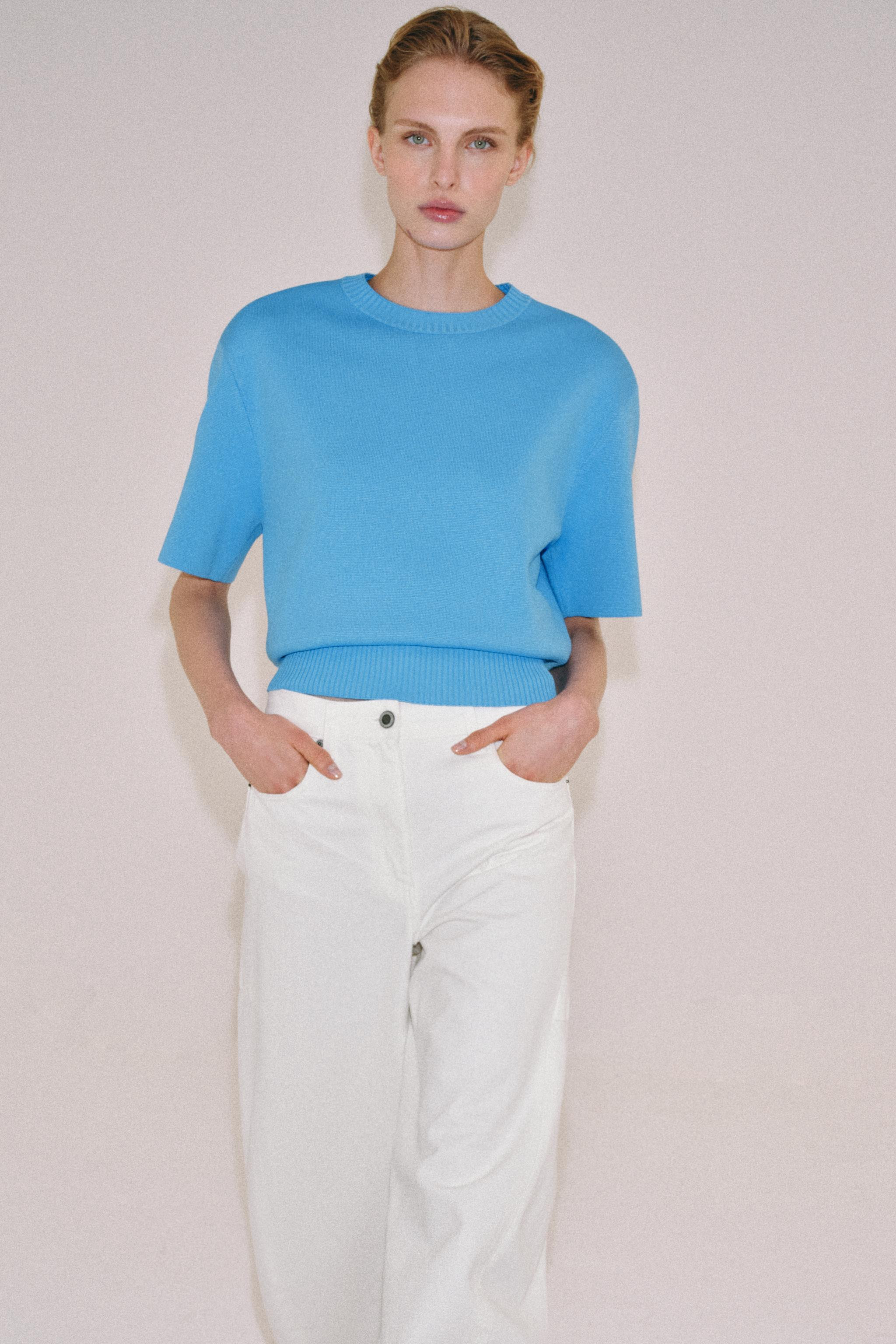 SHOULDER PAD KNIT TOP | Zara US