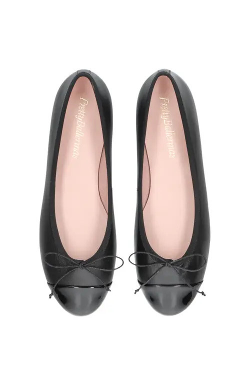 Pretty Ballerinas Toecap Ballet Flat in Black at Nordstrom, Size 39.5 | Nordstrom