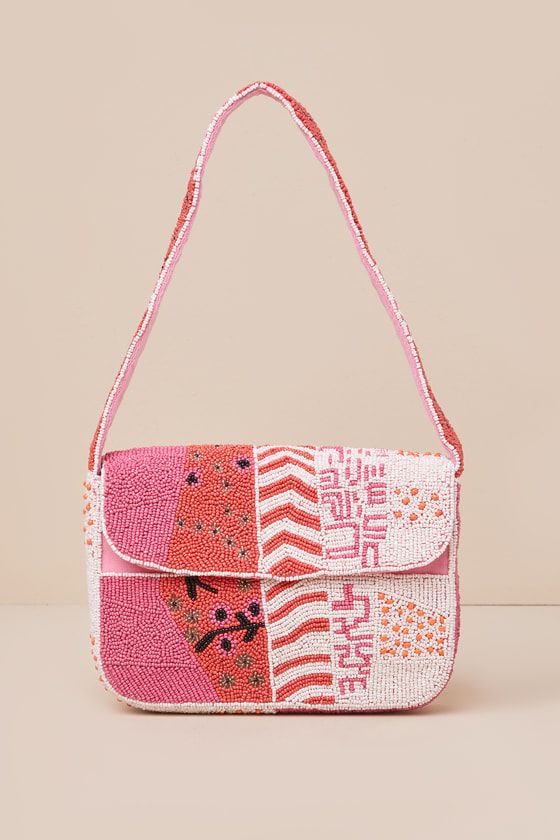 Radiant Inclination Pink Multi Beaded Shoulder Bag | Lulus