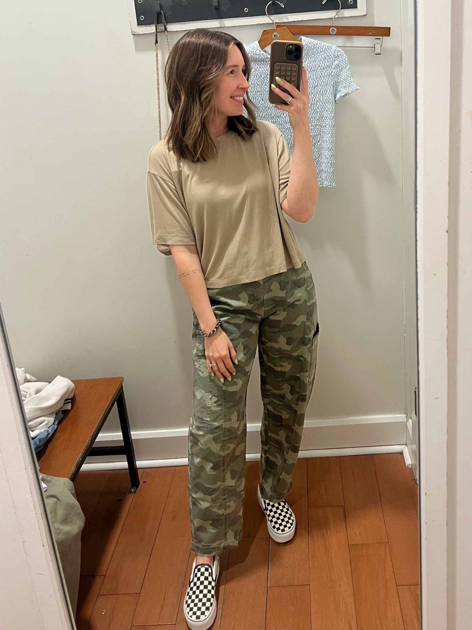 This came home with me! I sized down to a 00 in these. I usually wear a 0 in AE jeans. 

American Eagle | Camo Pants | Barrel Jeans
