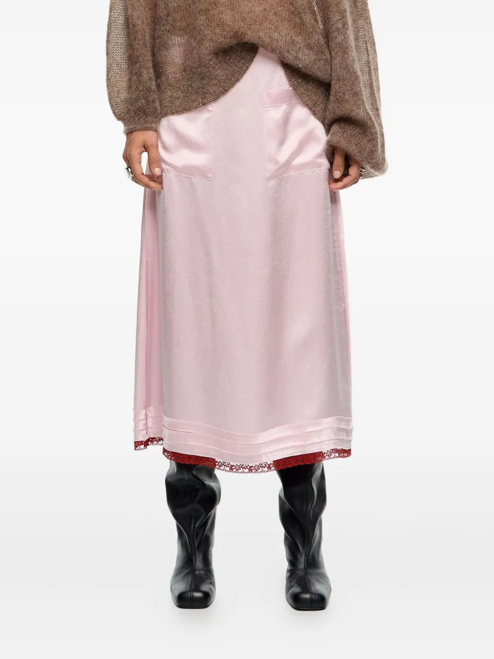 pocket lace midi skirt | Farfetch Global