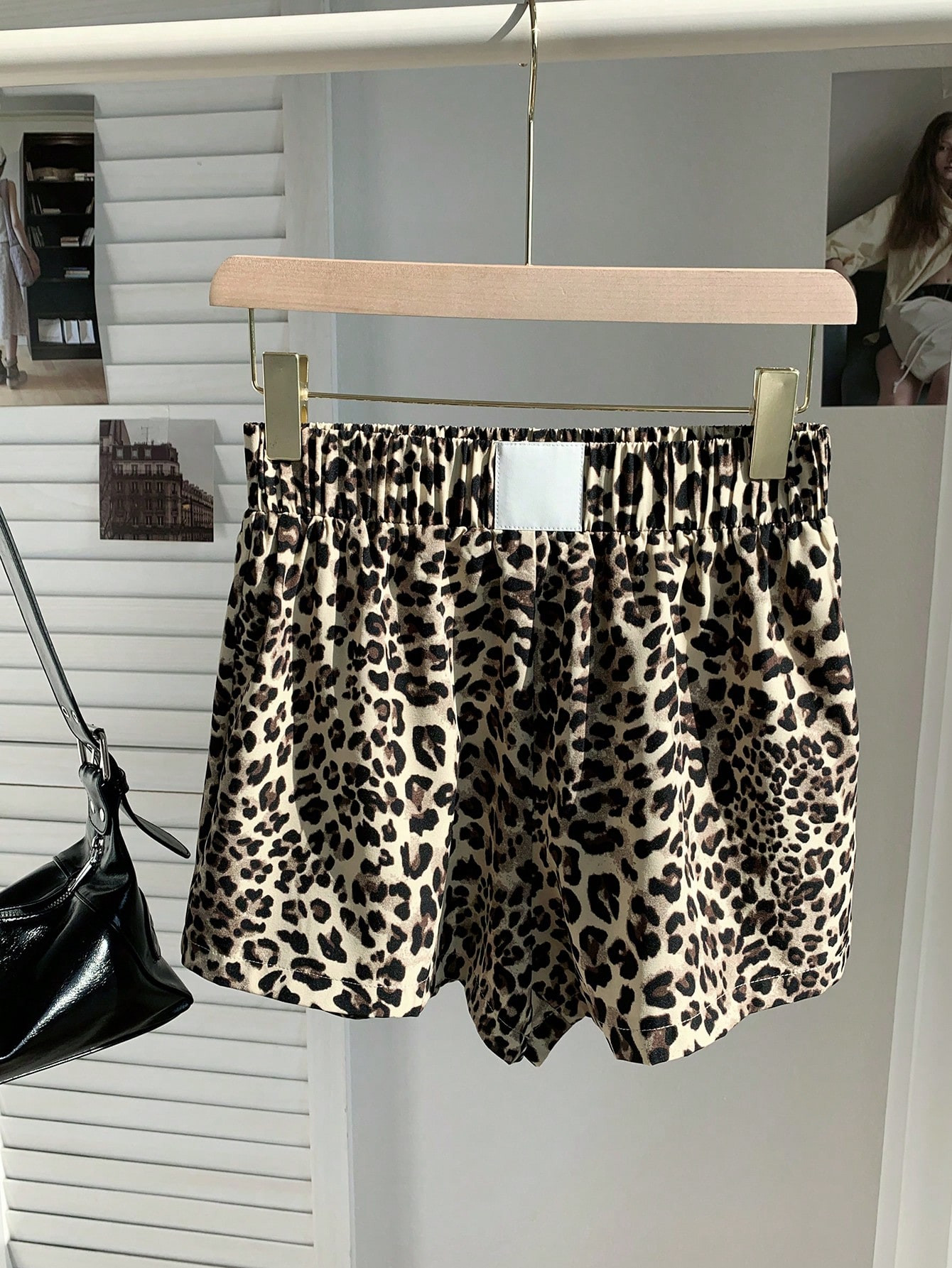 SHEIN Comfortcana Leopard Print Applique Casual Loose Shorts, Summer | SHEIN