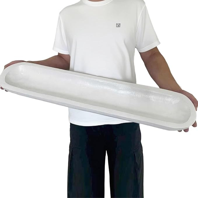 Wooden Dough Bowl Decor, Vintage Wooden Bowl Hand Carved Home Decor for Dining Table Center, Livi... | Amazon (US)