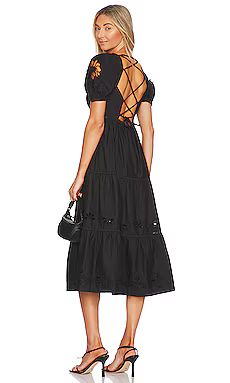 Tularosa Heather Embroidered Midi Dress in Black from Revolve.com | Revolve Clothing (Global)