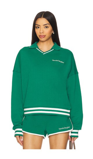 Favorite Daughter Ivy League Rugby Sweater in Green. - size M | Revolve Clothing (Global)