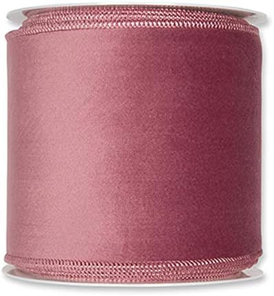Floristrywarehouse Dusky Pink Christmas Velvet Fabric Ribbon 4 inches Wide on 9 Yards roll. Wired... | Amazon (US)