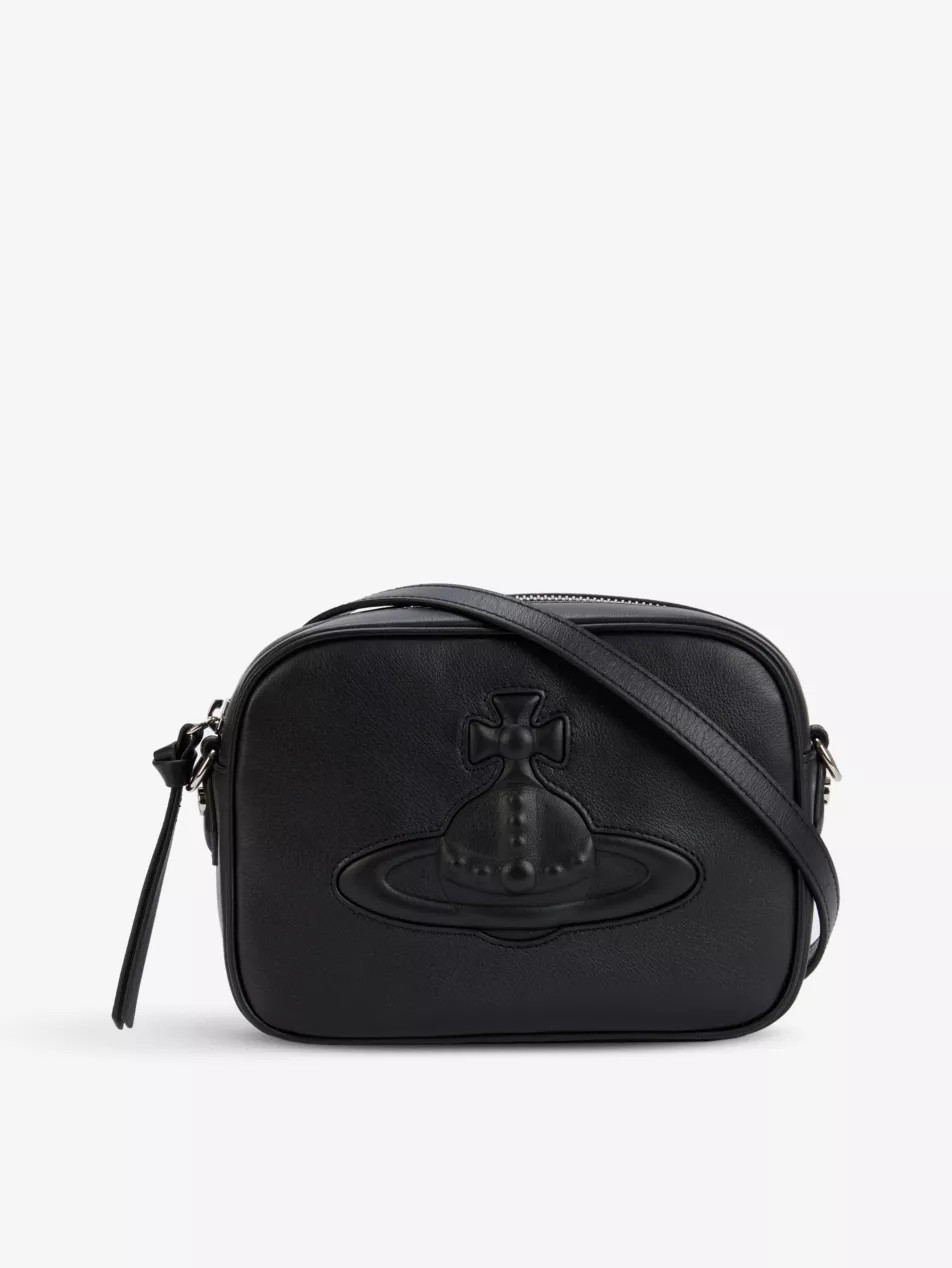 Anna logo-embossed leather camera bag | Selfridges
