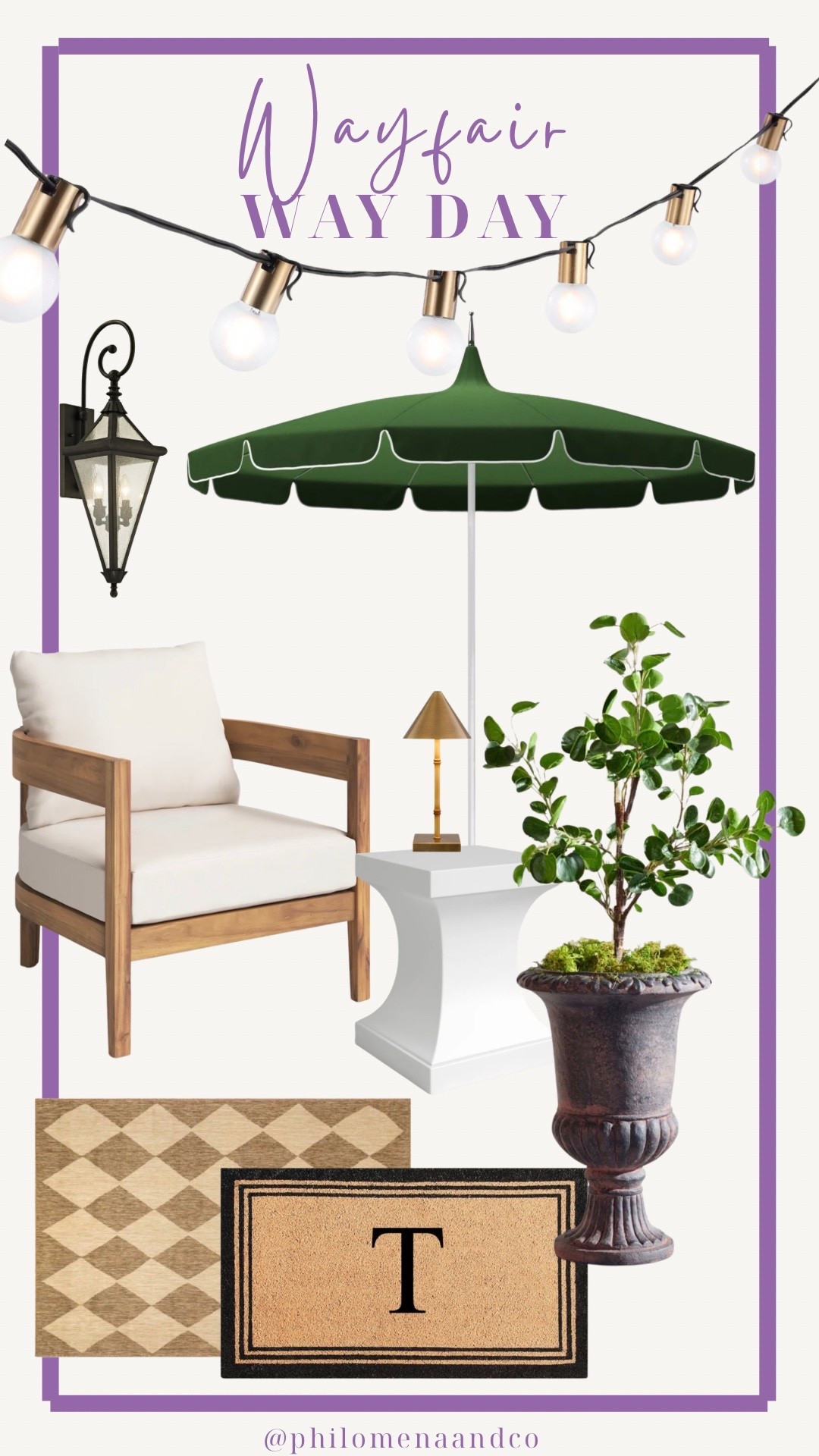 Wayfair’s Way Day Outdoor Picks
outdoor patio decor, patio styling ideas, outdoor living space, backyard patio setup, outdoor seating area, patio furniture ideas, cozy outdoor patio, outdoor entertaining space, outdoor wood armchair, teak outdoor chair, neutral outdoor seating, patio accent chair cushion, modern outdoor chair wood frame, outdoor planter urn, large outdoor planter pot, potted patio tree, outdoor greenery styling, patio side table decor, outdoor table lamp cordless, outdoor accent table, green patio umbrella, scalloped patio umbrella, vintage style patio umbrella, outdoor umbrella classic style, outdoor string lights patio, patio bistro lights, backyard string lighting ideas, outdoor wall lantern black, outdoor rug neutral, patio rug layered look, diamond outdoor rug, outdoor doormat monogram, layered doormat look, modern cottage outdoor, traditional patio decor, classic outdoor styling, neutral outdoor aesthetic, timeless patio design, cozy backyard aesthetic, how to make patio cozy, small patio styling ideas, elegant outdoor patio setup, front porch summer decor, outdoor entryway styling

#LTKHome #LTKSaleAlert #LTKSeasonal