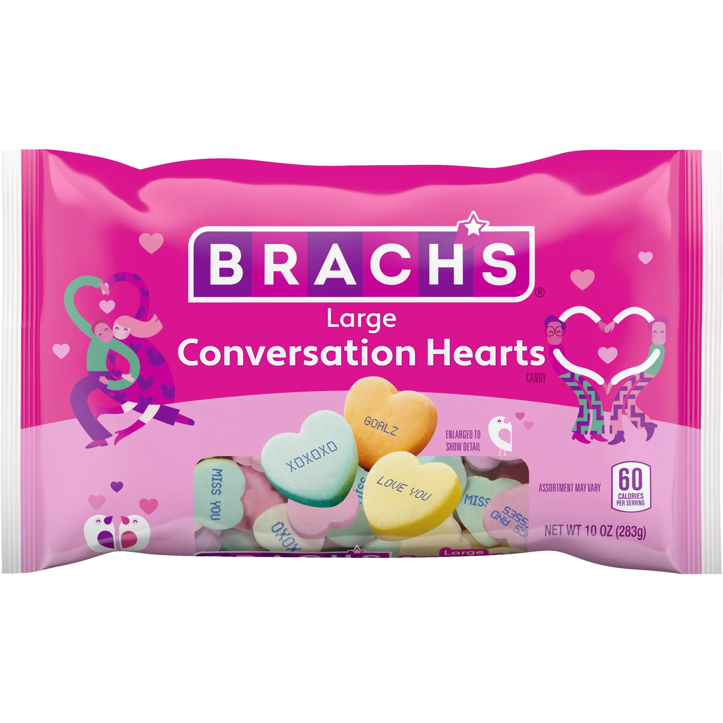 Brach's Valentines Day Candy Large Conversation Hearts, Hard Candy, 10 oz Bag | Walmart (US)