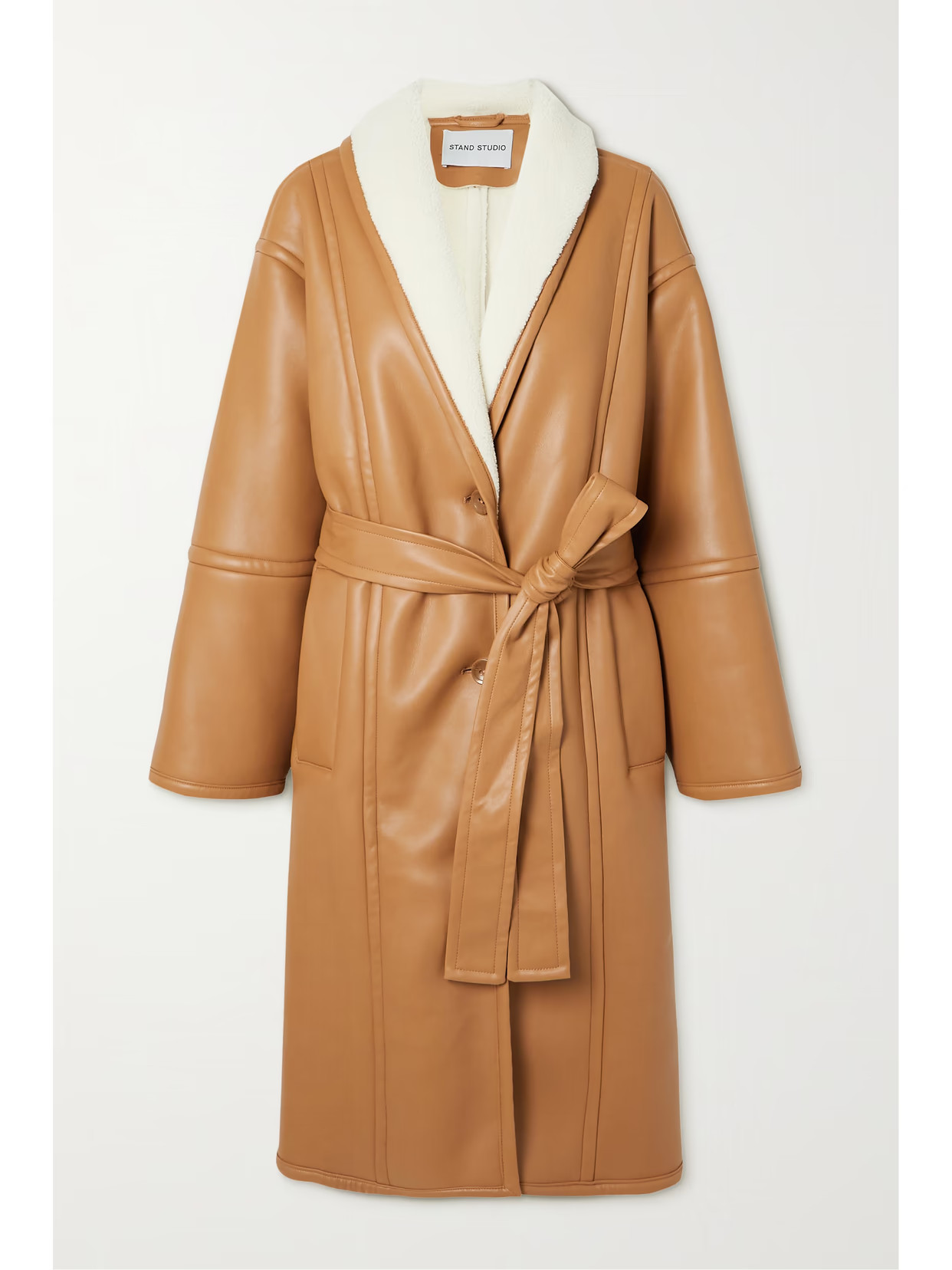 Stand Studio - Dolores Belted Faux Shearling Coat - FR44 | NET-A-PORTER (UK & EU)