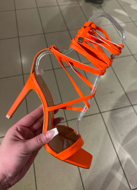 Okay how fun are these bright orange strappy heels?! Perfect for my vacation in Mexico and for any outfit that you want to add a pop of color to! They also come in other colors too! #heels #highheels #strappyheels #shoes #vacation #summer #spring 

#LTKFind #LTKstyletip #LTKshoecrush