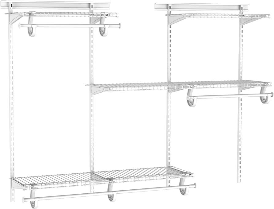 ClosetMaid ShelfTrack Wire Closet Organizer System, Adjustable from 4 to 6 Ft., With Shelves, Clo... | Amazon (US)