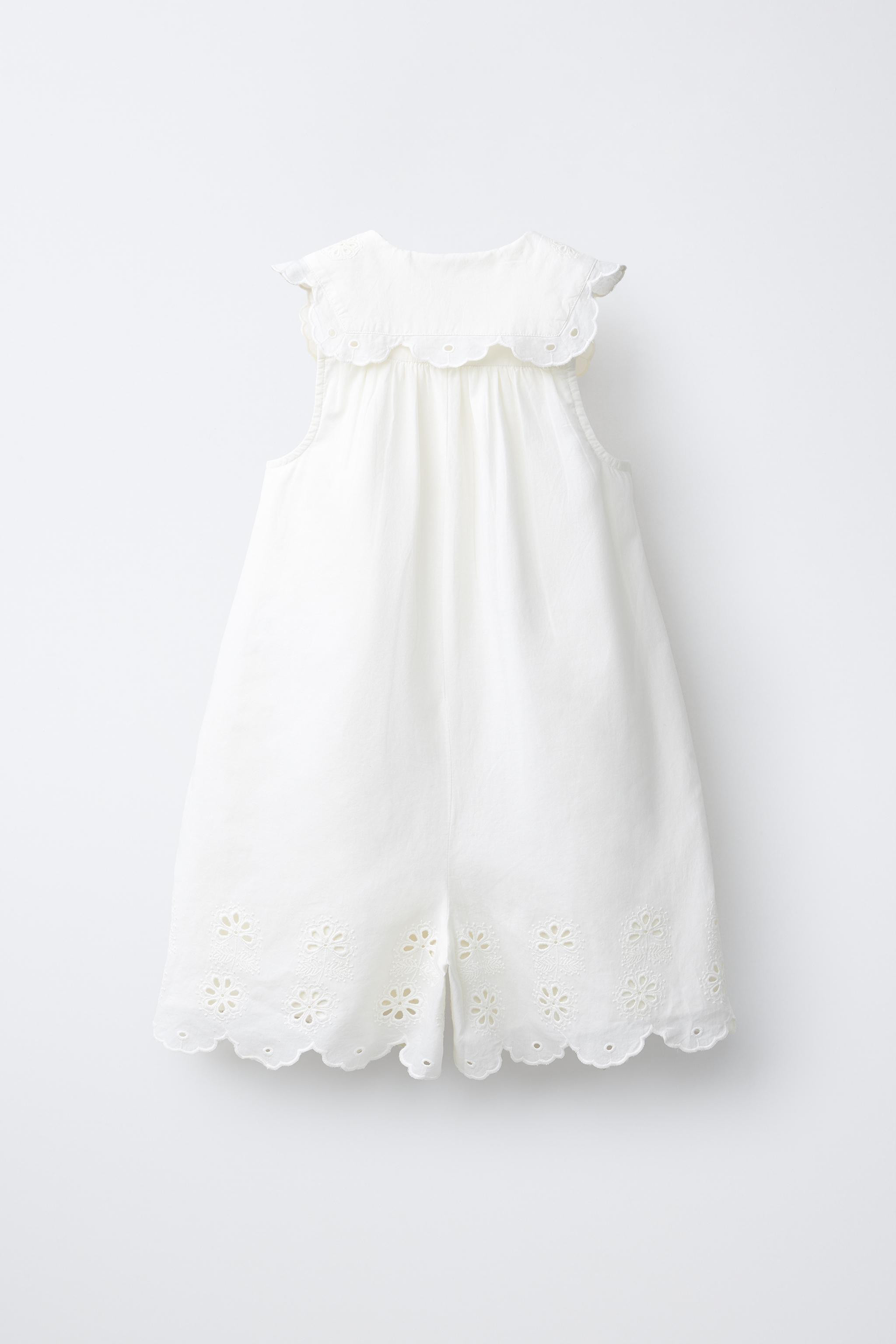 EMBROIDERED PETER PAN COLLAR SHORT JUMPSUIT | Zara UK