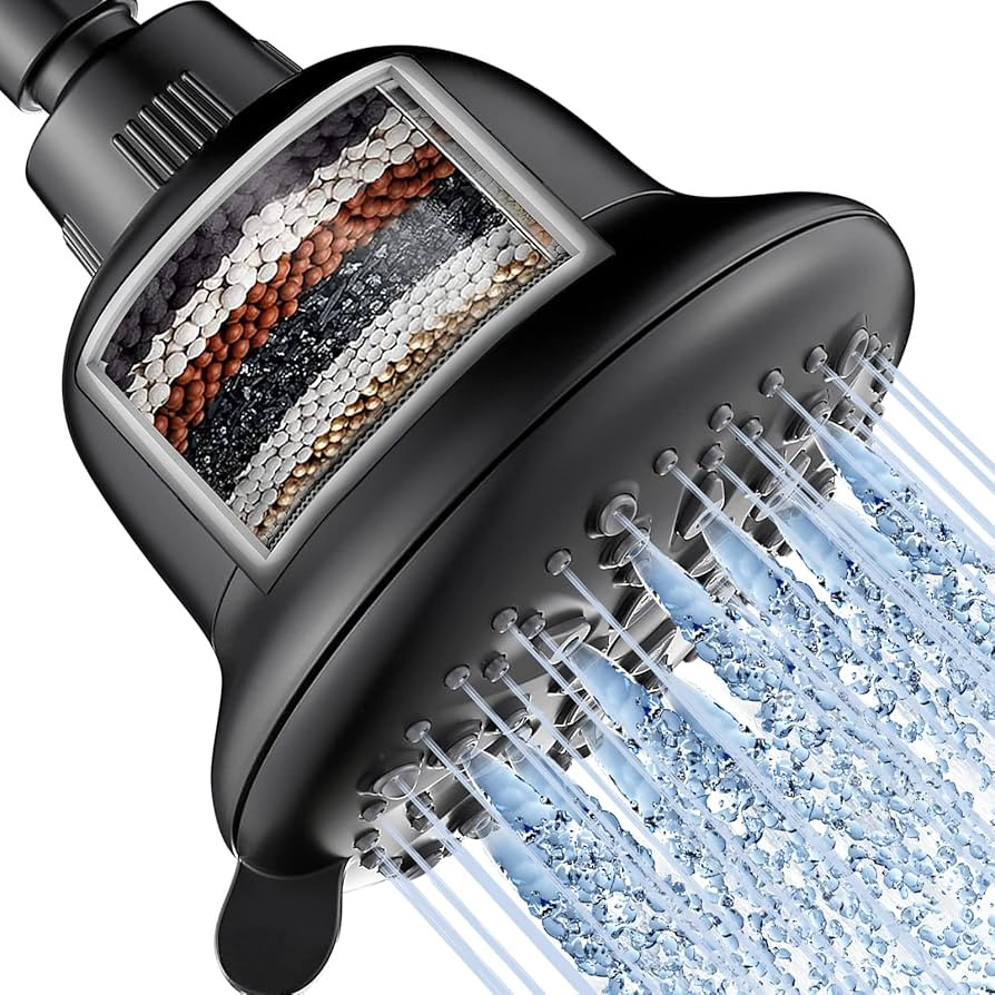 Cobbe High Pressure 7-mode Filtered Shower Head - Luxury Modern Black Look - Shower Head with Fil... | Amazon (US)