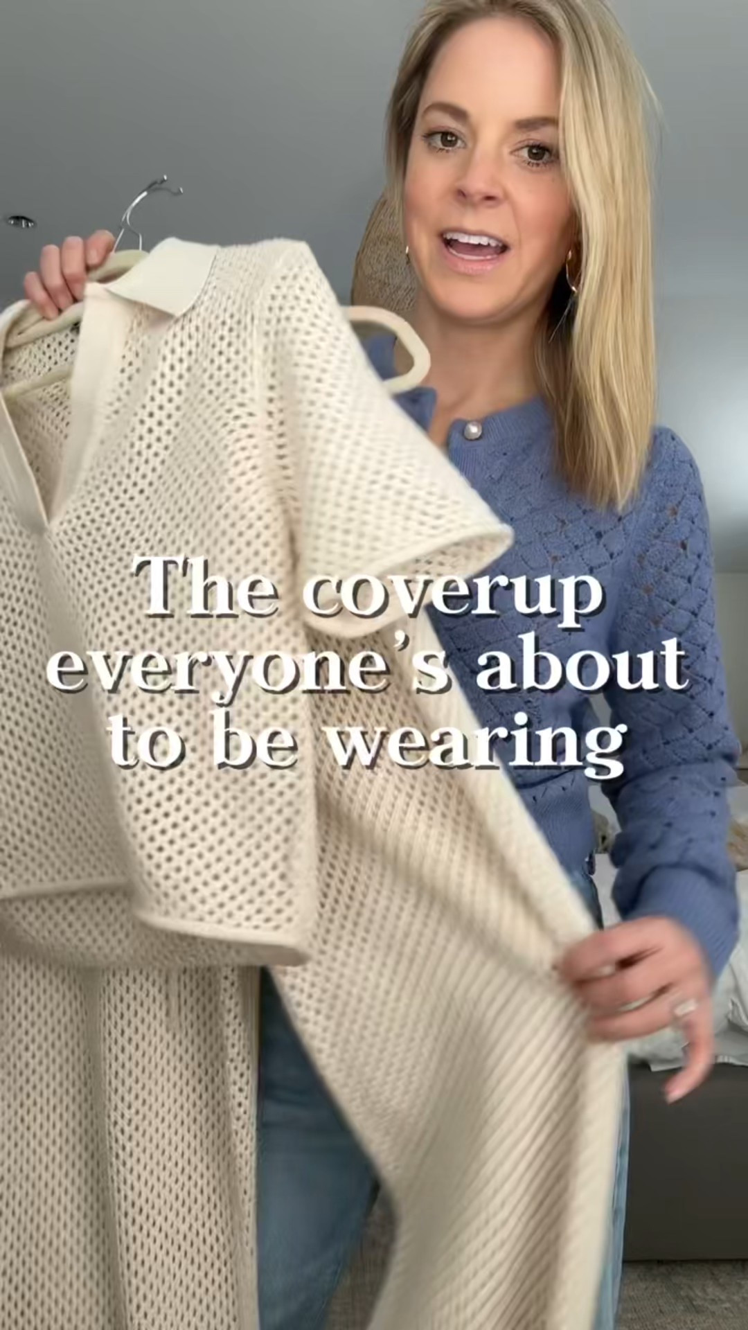 An immediate add to cart for your next vacation 🛒 
-small top
-XS bottoms, but could have done smalls for a roomier fit. I’m 5’5
-size 2/small swim 
-size small hat 
-sandals tts 
(Intro outfit: small cardigan & 26R jeans, tts) 

beach vacation, swim coverup, resort wear 

#LTKTravel