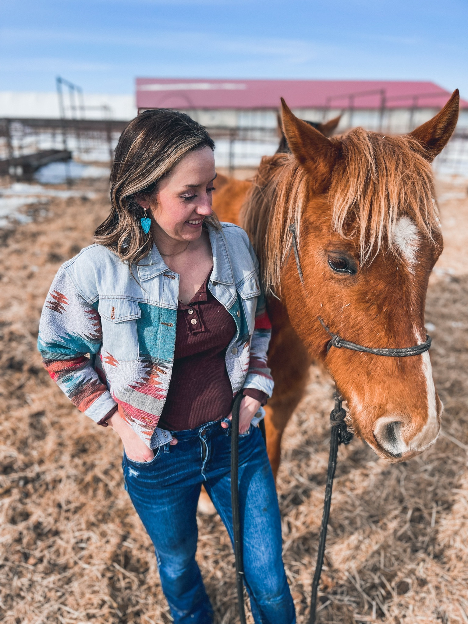 In honor of National Day of the Horse. This jacket and top are true to size from Amazon and the jeans run slightly big! Wearing a 25.