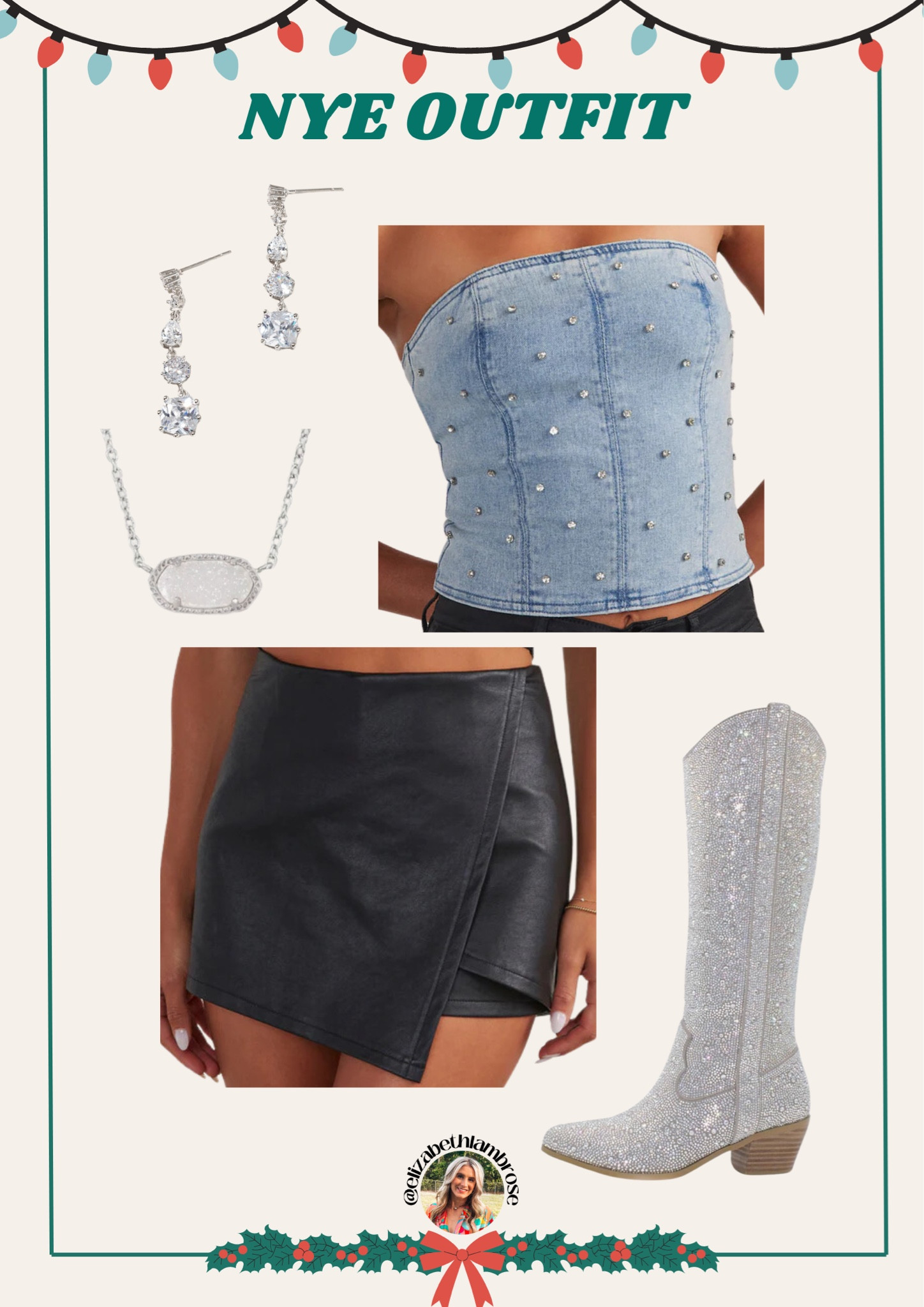 new year’s eve mixed with a little cowgirl!! 
love these rhinestone boots, the perfect pick for new years! also that top is my favorite!! will be wearing for new years!

#newyears #sparkly #rhinestones #newyearseve #holidayoutfit

#LTKSeasonal #LTKparties #LTKHoliday
