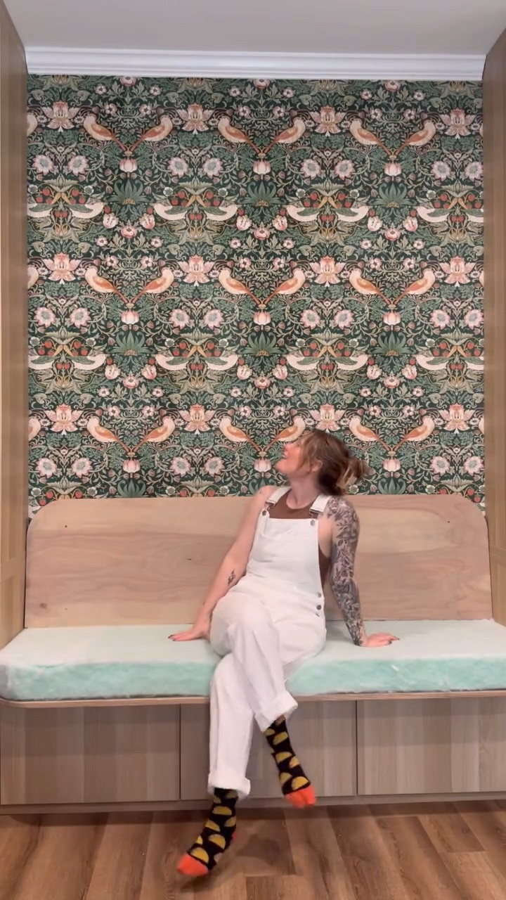 WALLPAPER DAY >>
You can’t tell me this isn’t the prettiest color and pattern EVER. 😍 
I love working with traditional wallpaper. It’s so forgiving and easy to move around to match up the pattern. I’ve never had a problem removing it when I use this strippable wallpaper paste, and thankfully it’s super thick and high quality so after my, ahem, off centered start— it was easy to rehang. 

William Morris “Strawberry Thief” gifted from @no_two_houses_ @grahamandbrown 

Check out my blog for all the details! 
🖤
#colorfulhome #diningroomdesign #wallpaperinstallation #wallpaperpaste #colorfulwallpaper #strawberrythief #greenwallpaper #wallpaperinspo

#LTKFamily #LTKHome