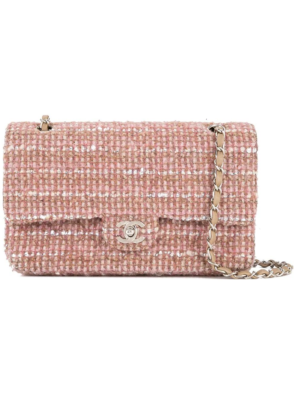 Chanel Vintage Double Flap Chain Shoulder Bag - Pink | FarFetch US