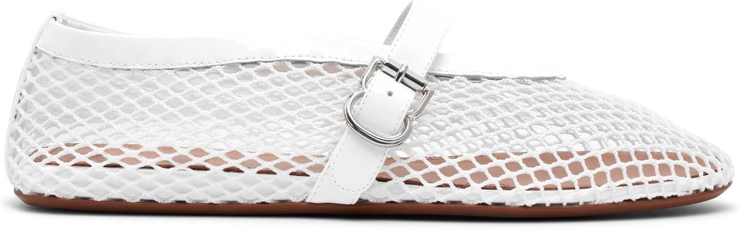 Women's Mesh Ballet Flats Buckle Strap Comfortable Ballerina Shoes Ladies Wide Width Casual Dress... | Amazon (US)