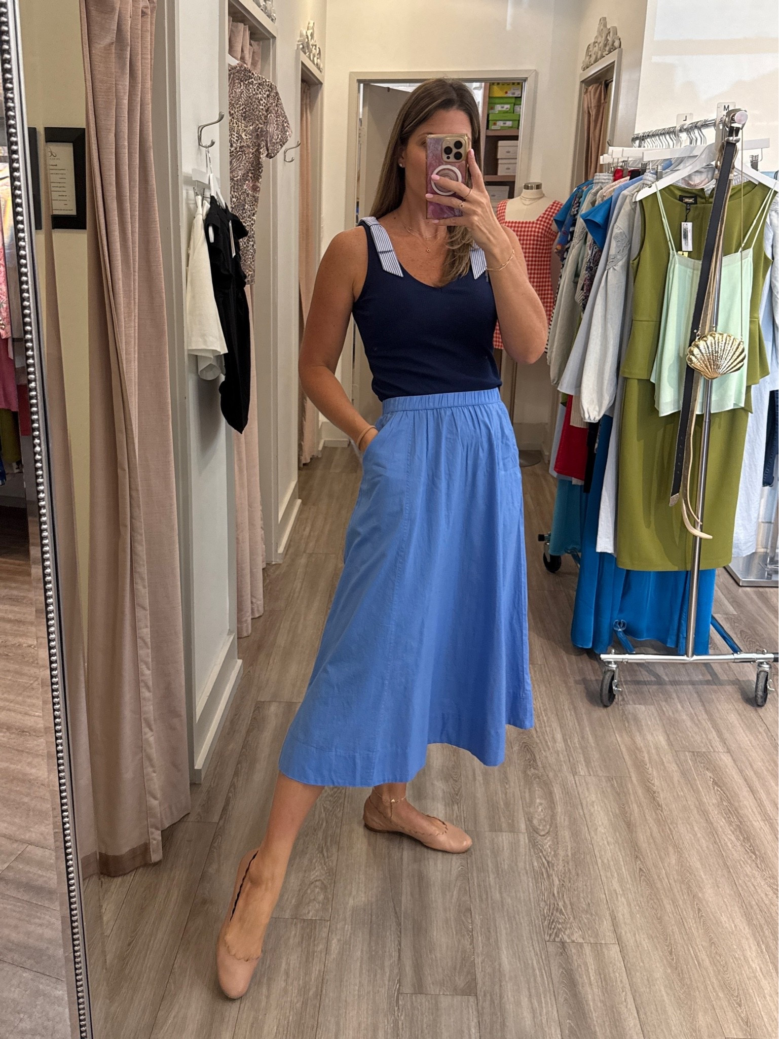 This adorable tank with bow details on the shoulders comes in 4 colors and is on sale for under $50! Paired with this circle midi skirt it was perfect for a hot summer day! Always love pockets!

Tank runs TTS. Wearing a size small. Skirt runs TTS. Wearing a size small.

#LTKootd #LTKOver40 #LTKSaleAlert