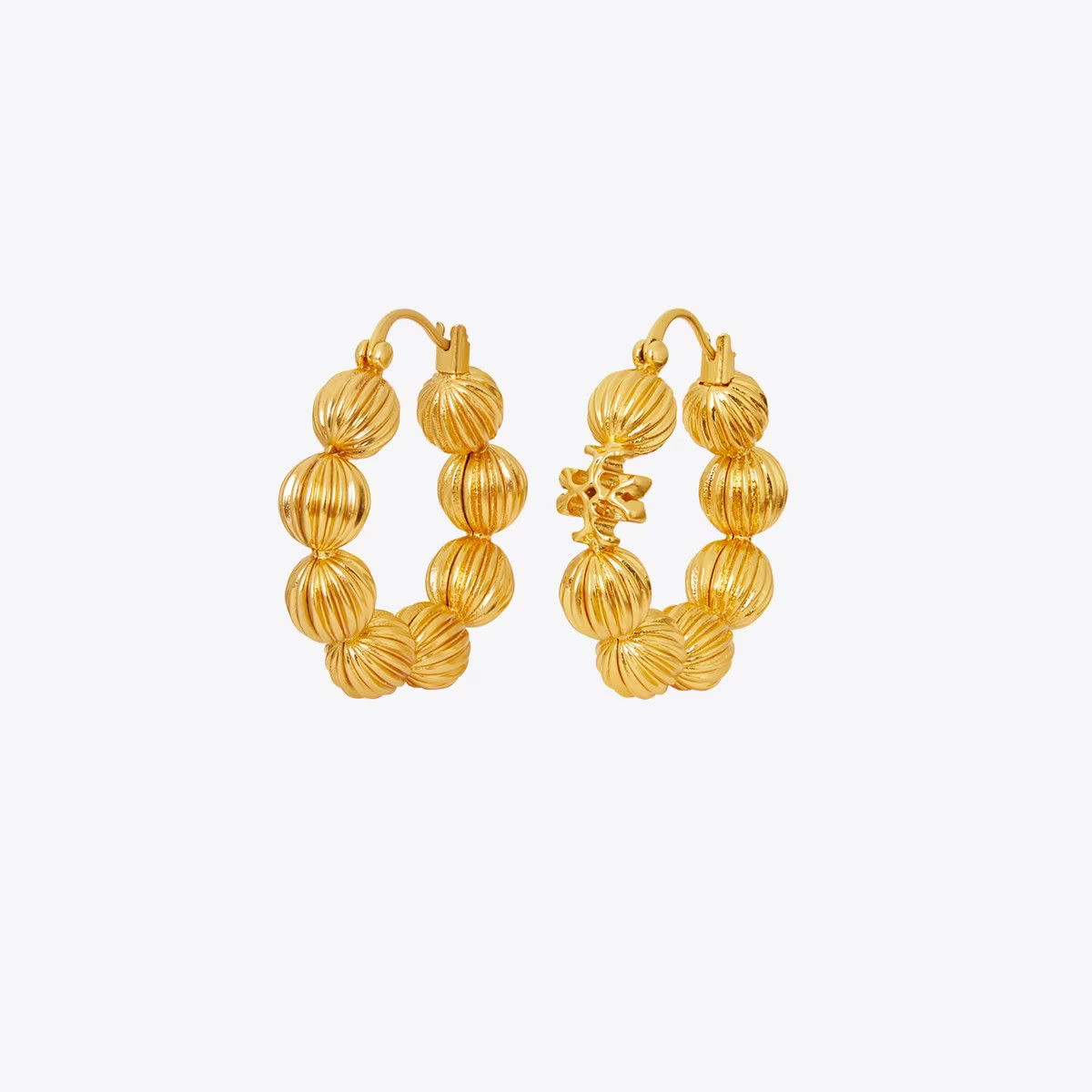 ROXANNE FLUTED BEAD HOOP EARRING | Tory Burch (US)