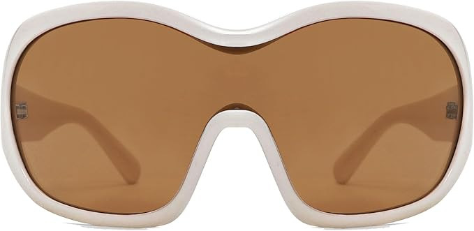 Oversized Trendy Wrap Around Sunglasses for Women Men - Cool Concert shades 2000s Retro Round Big... | Amazon (US)