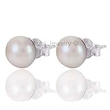 925 Sterling Silver Earrings for Womens & Girls, Stud Earrings, Pearl Earrings Sterling Silver for W | Amazon (US)