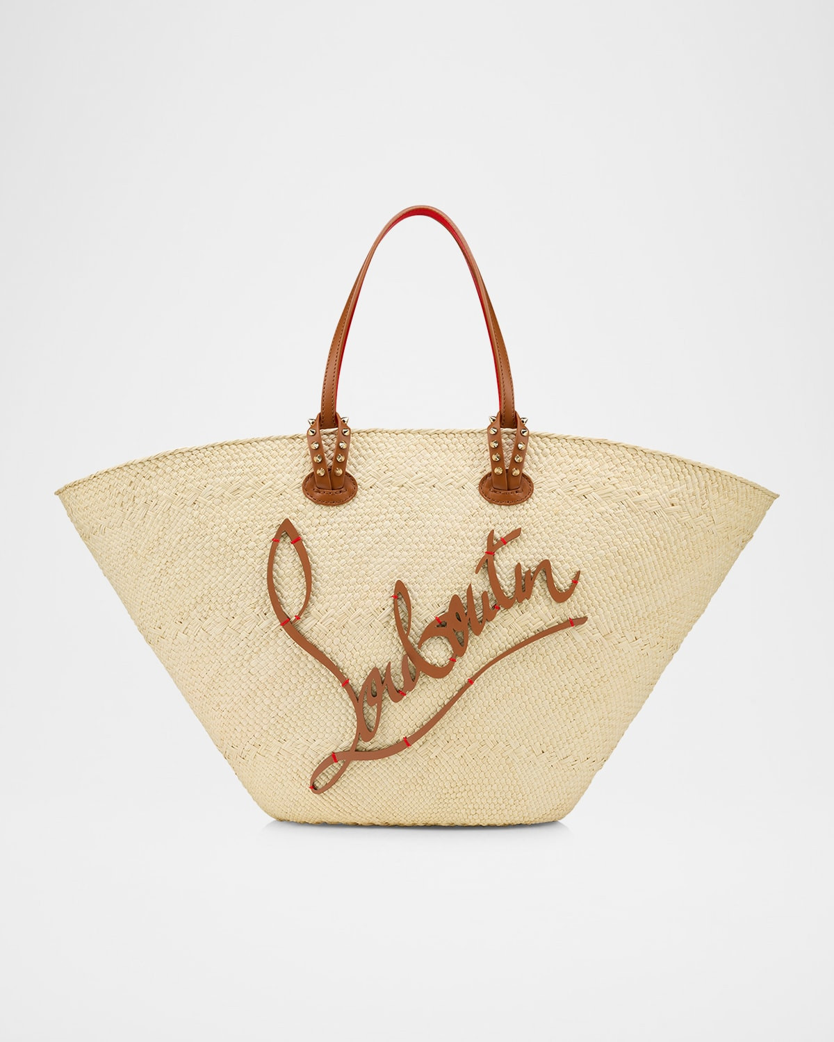 Cabata Large Basket Tote Bag in Raffia and Leather | Neiman Marcus