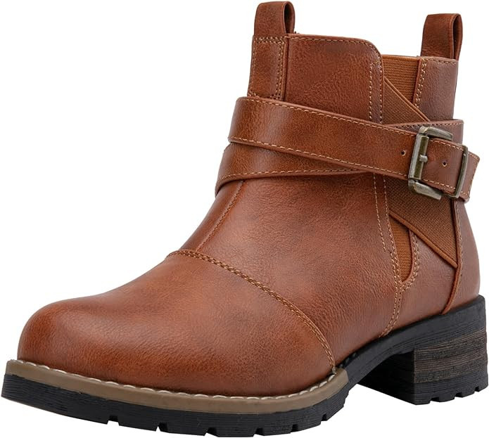 Jeossy Women's 9007A Ankle Casual Chelsea Boots, Fashion Low Heel Booties | Amazon (US)