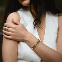 Hammered Gold Cuff Bracelet, Statement Cuff, 22K Plated Adjustable Brass Handmade Bangle | Etsy (US)