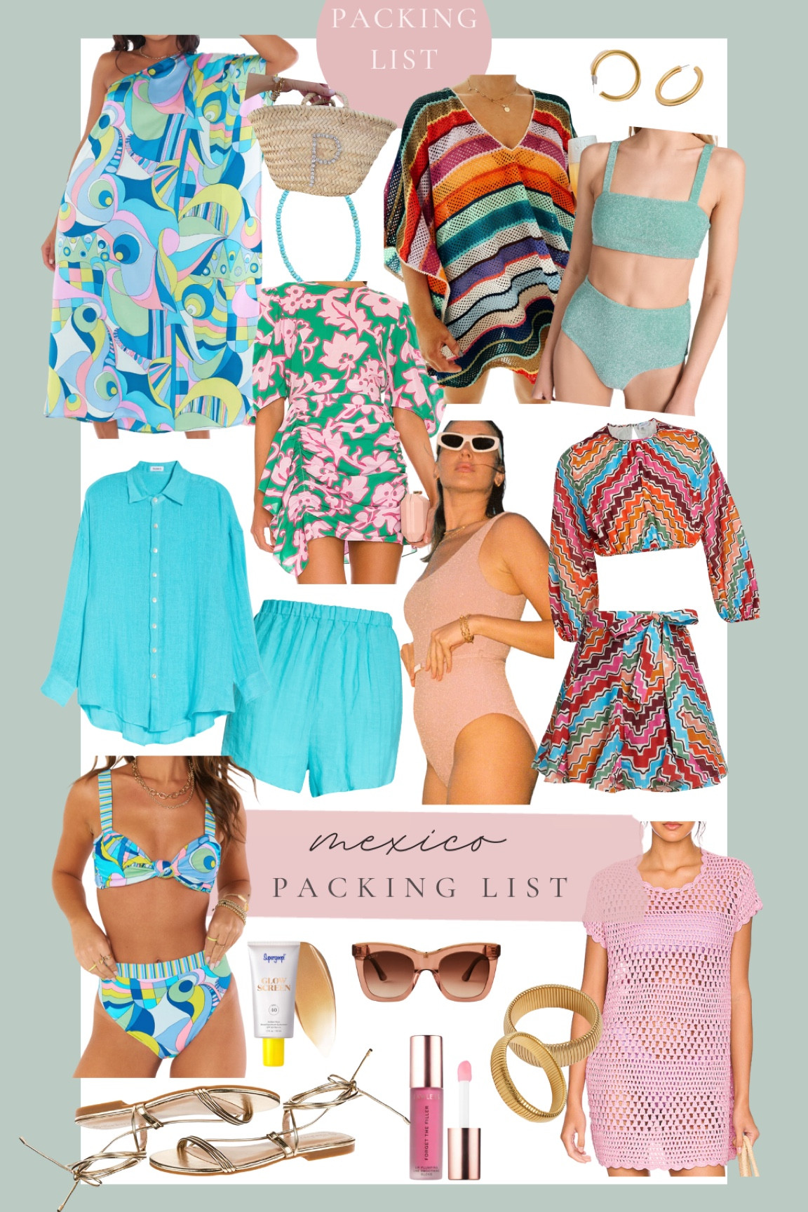 Mexico packing list // resort wear // high waisted bikini, matching set, linen shirt, coverup // ft. show me your mumu, rhode, Nordstrom 

#LTKswim #LTKtravel