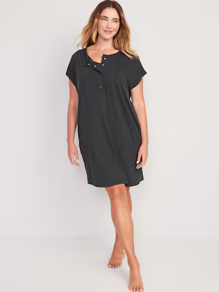 Maternity Sunday Sleep Ultra-Soft Henley Nursing Nightgown | Old Navy (US)