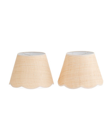 2pk 16x11.5 Scalloped Grasscloth Lamp Shade Set | TJ Maxx