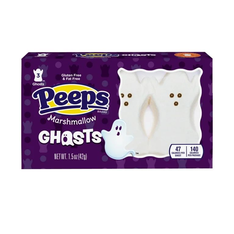 PEEPS Marshmallow Ghosts Halloween Candy, 3 Count (1.5 Ounce) - Walmart.com | Walmart (US)