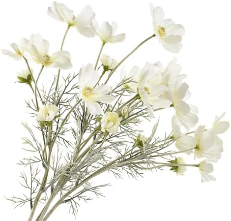 4PCS Artificial Wild Flower Fake Cosmos with Long stem Faux Silk Flowers for Wedding Bridal Bouqu... | Amazon (US)