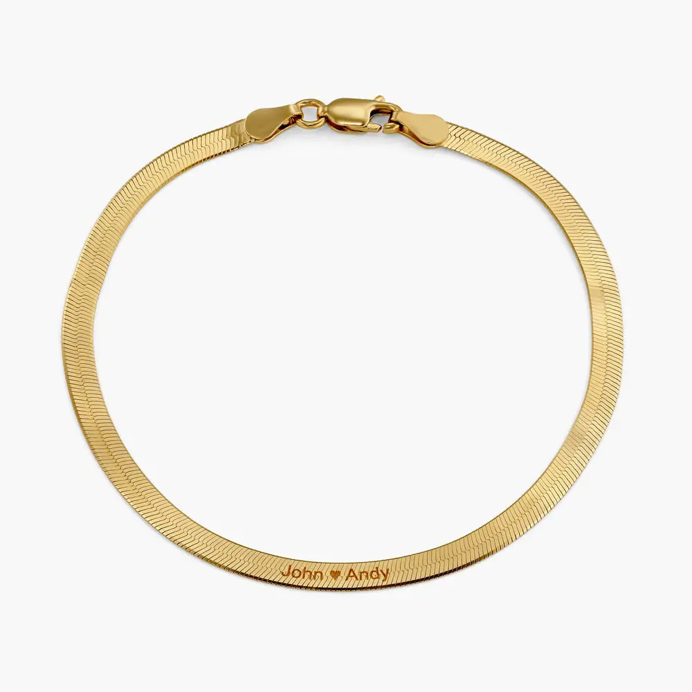 Bracelet Herringbone mince - Or Vermeil | Oak & Luna (US)