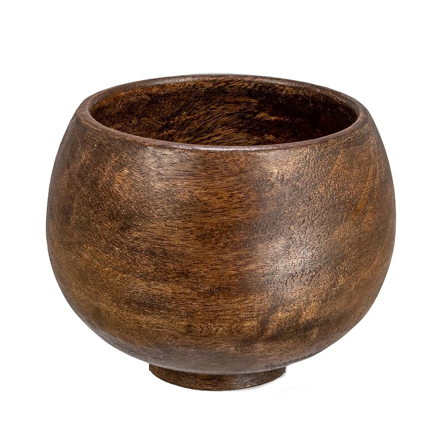 Creative Co-Op Mango Wood Bowl, Walnut Finish | Amazon (US)