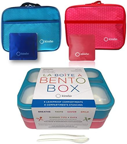 Kid Bento Lunch Box with Bag, Ice Packs | 2 Boxes & Bags & Cold Pack for Kids Adults | Value Cont... | Amazon (US)