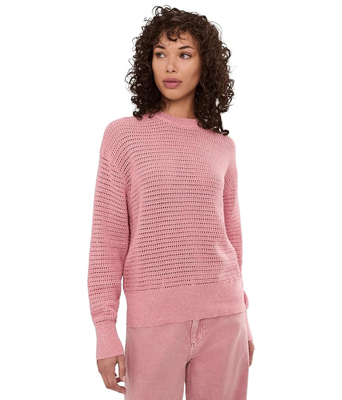 Varley Kershaw Sweater Women's Sweater Egret : MD, Cotton/Mesh | Zappos.com
