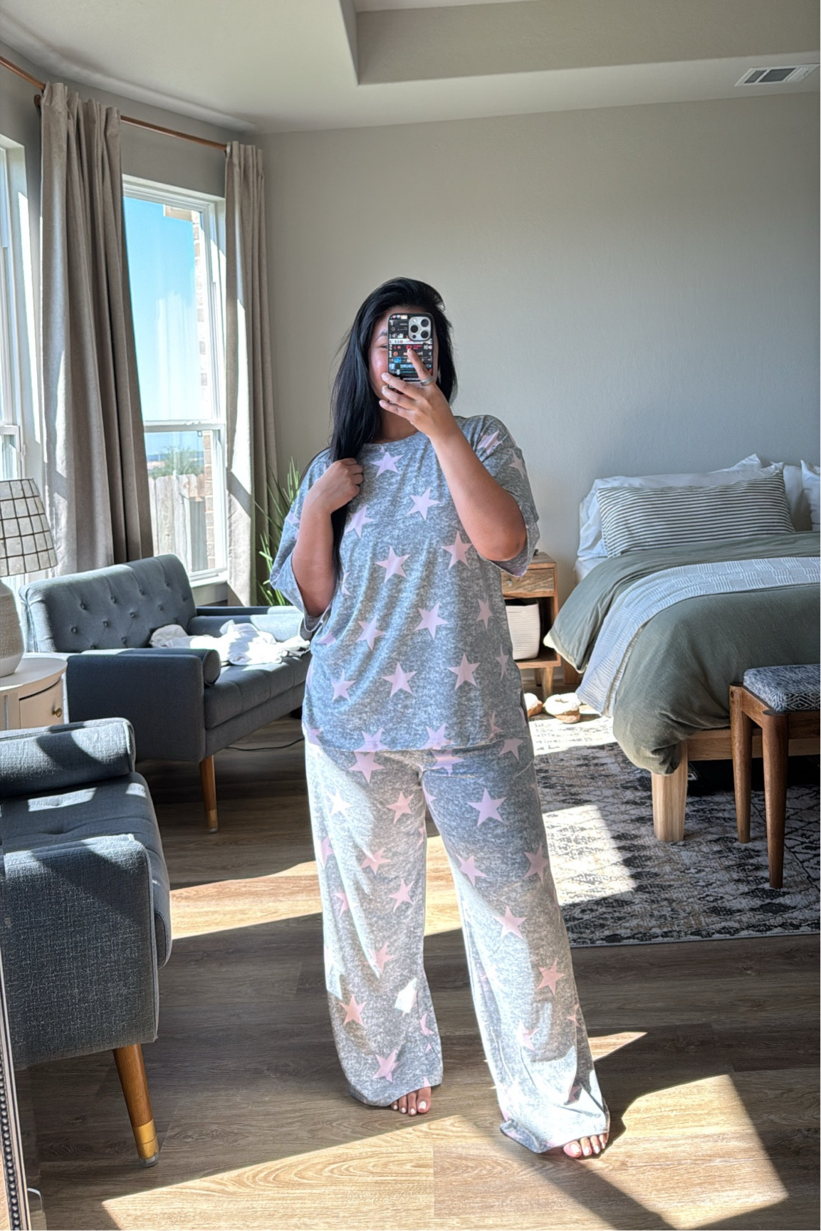 Walmart PJ set under $20! Wearing my true size large. 