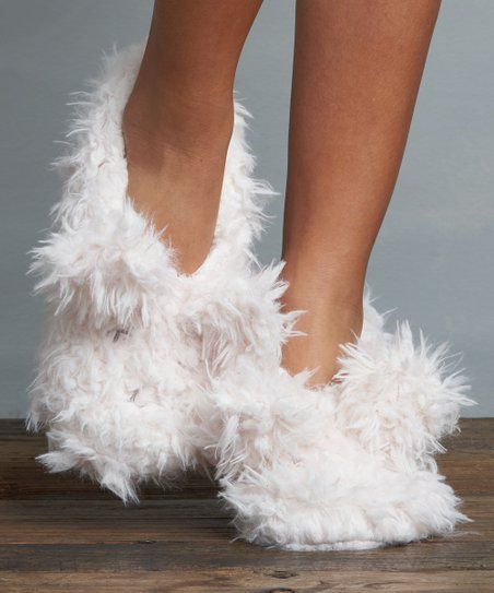 Almond Shaggy Bunny Slipper Socks - Women | Zulily